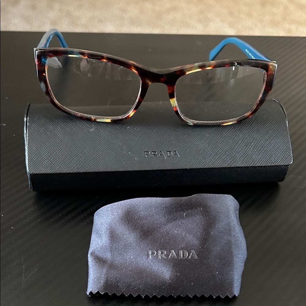 Prada Rx Teal and Tortoise eyeglasses - Picture 1 of 12